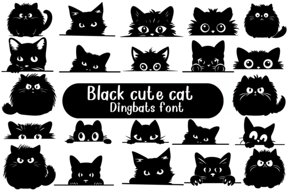 Black Cute Cat: A Dingbat Font for Playful Design